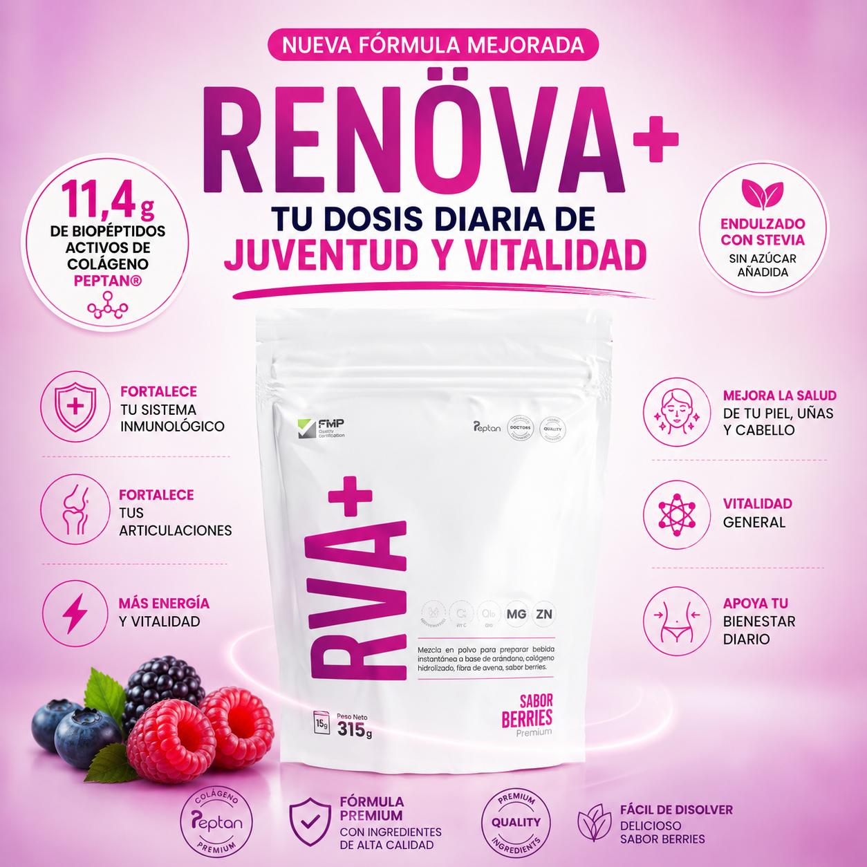 RENÖVA+ Chile | Colágeno Hidrolizado para Piel, Cabello, Uñas y Vitalidad