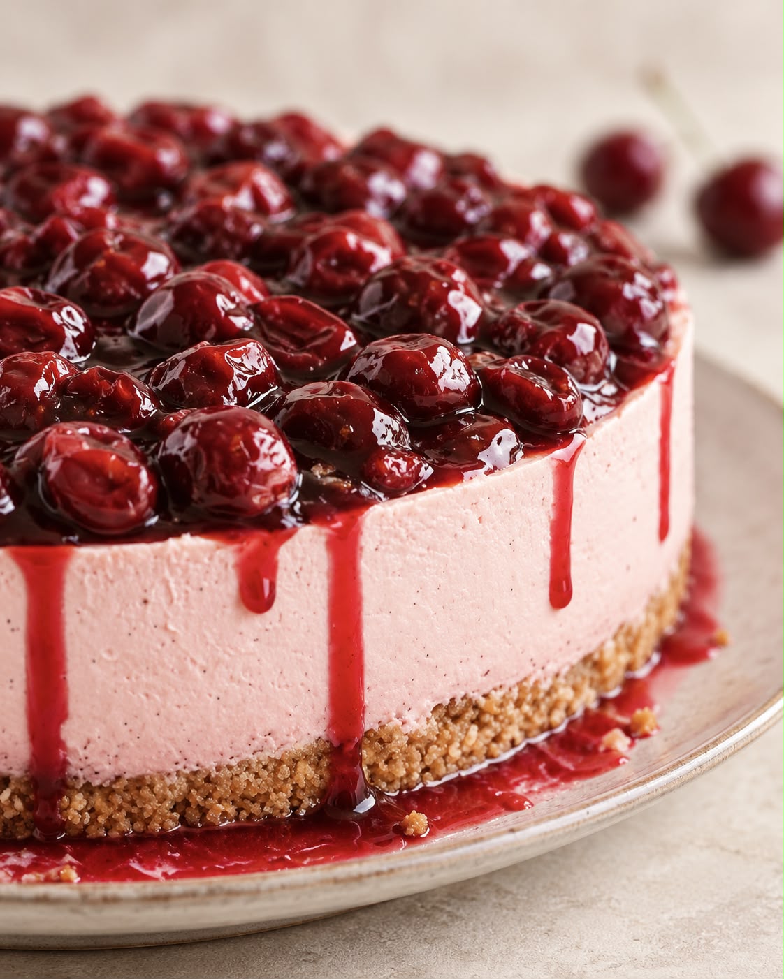 Cheesecake de Cereza y Vainilla